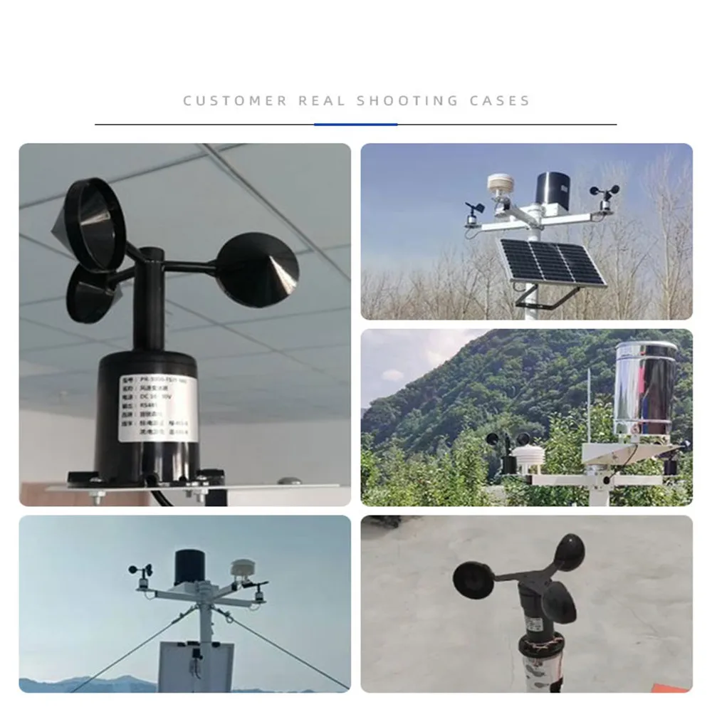 30m/s Weather Station Outdoor 3 Cup Anemometer Sensor Polycarbon Fiber Wind Speed Wind Direction Sensor Output RS485 4-20MA 0-5V