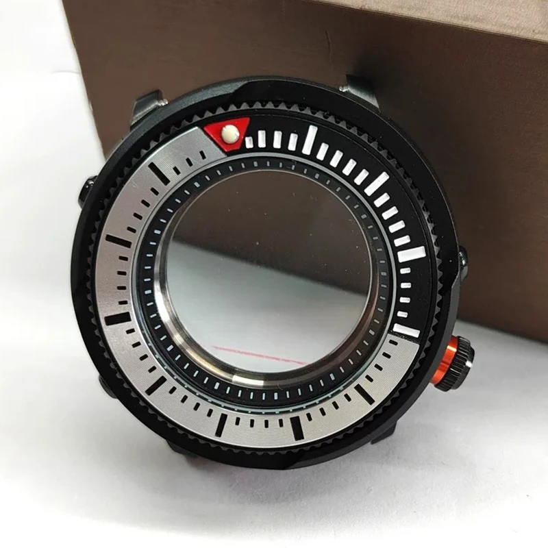 Top 45mm 316L Stainless Steel Case Diving Black/Gold Watch Case+Ring Waterproof Fit 28.5mm Dial Nh35/NH36 Movement