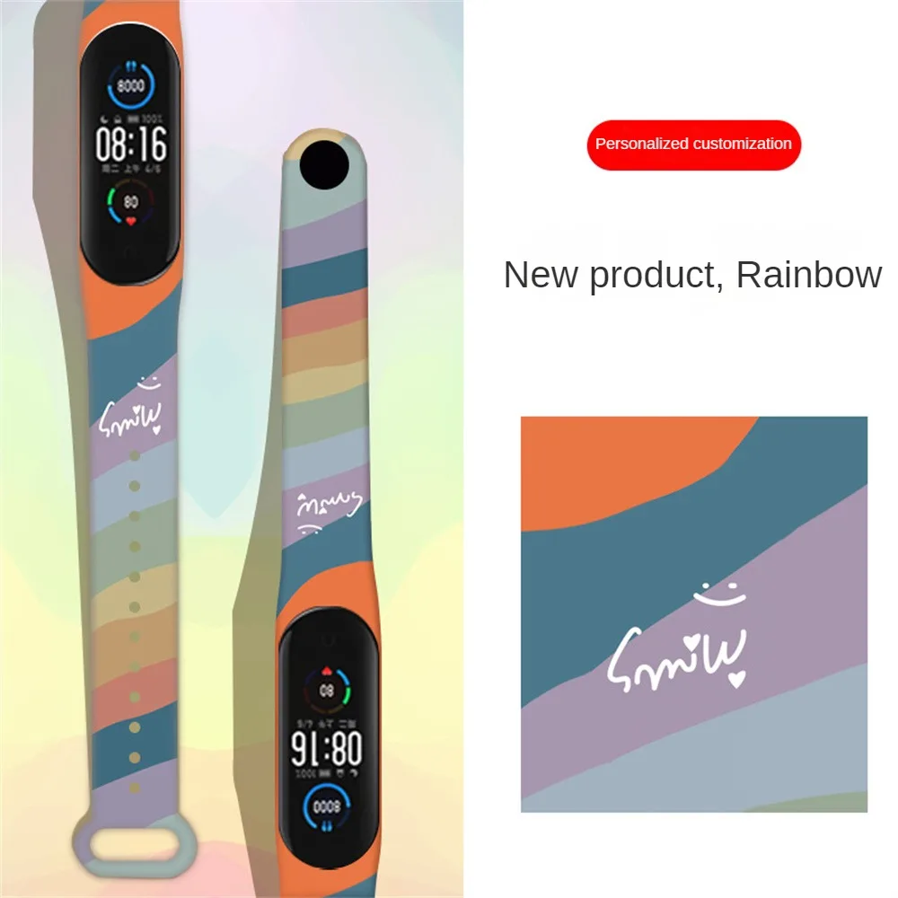 ل Mi Band 7 6 5 حزام استبدال سوار ل شاومي Miband 7/6/5 العالمي سيليكون سوار المعصم حزام Morandi نمط سوار