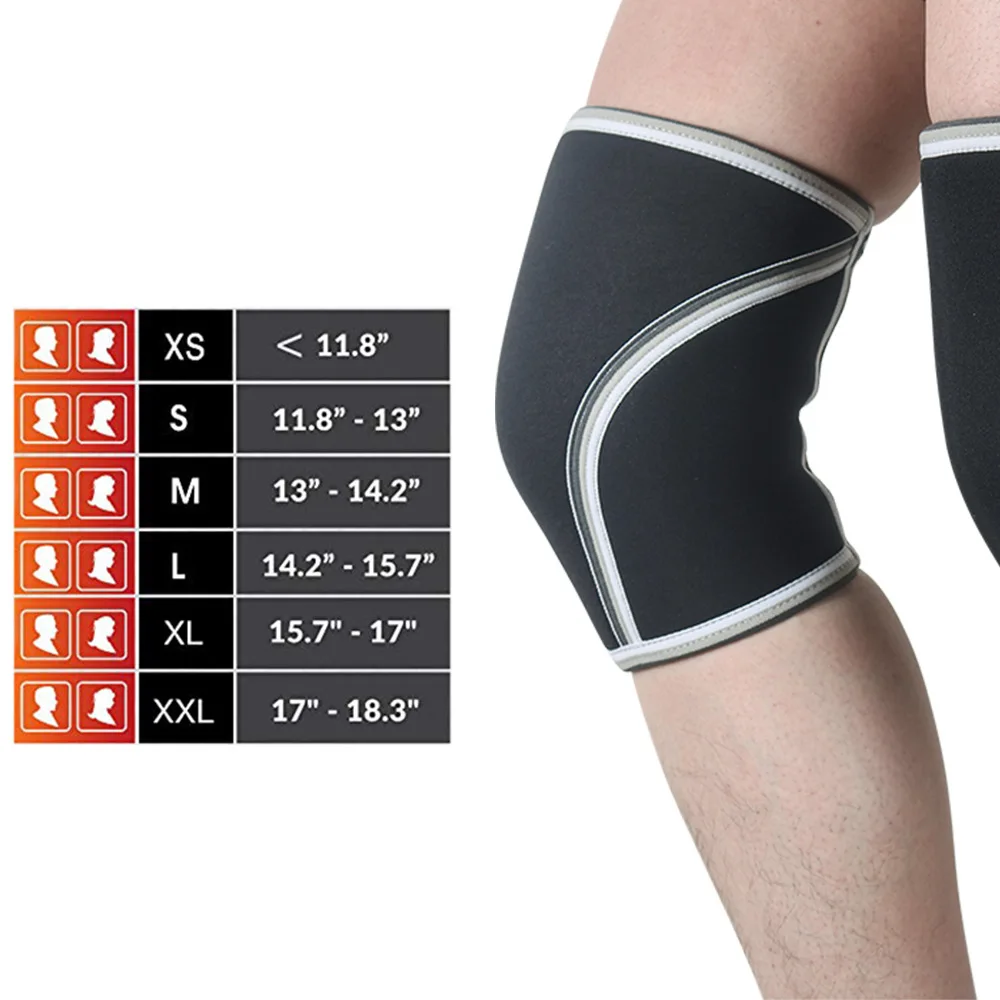 Knee Sleeves (Pair) 7MM Neoprene Compression Knee Braces for Heavy-Lifting Weightlifting Squats Gym Cross Training Knee Support