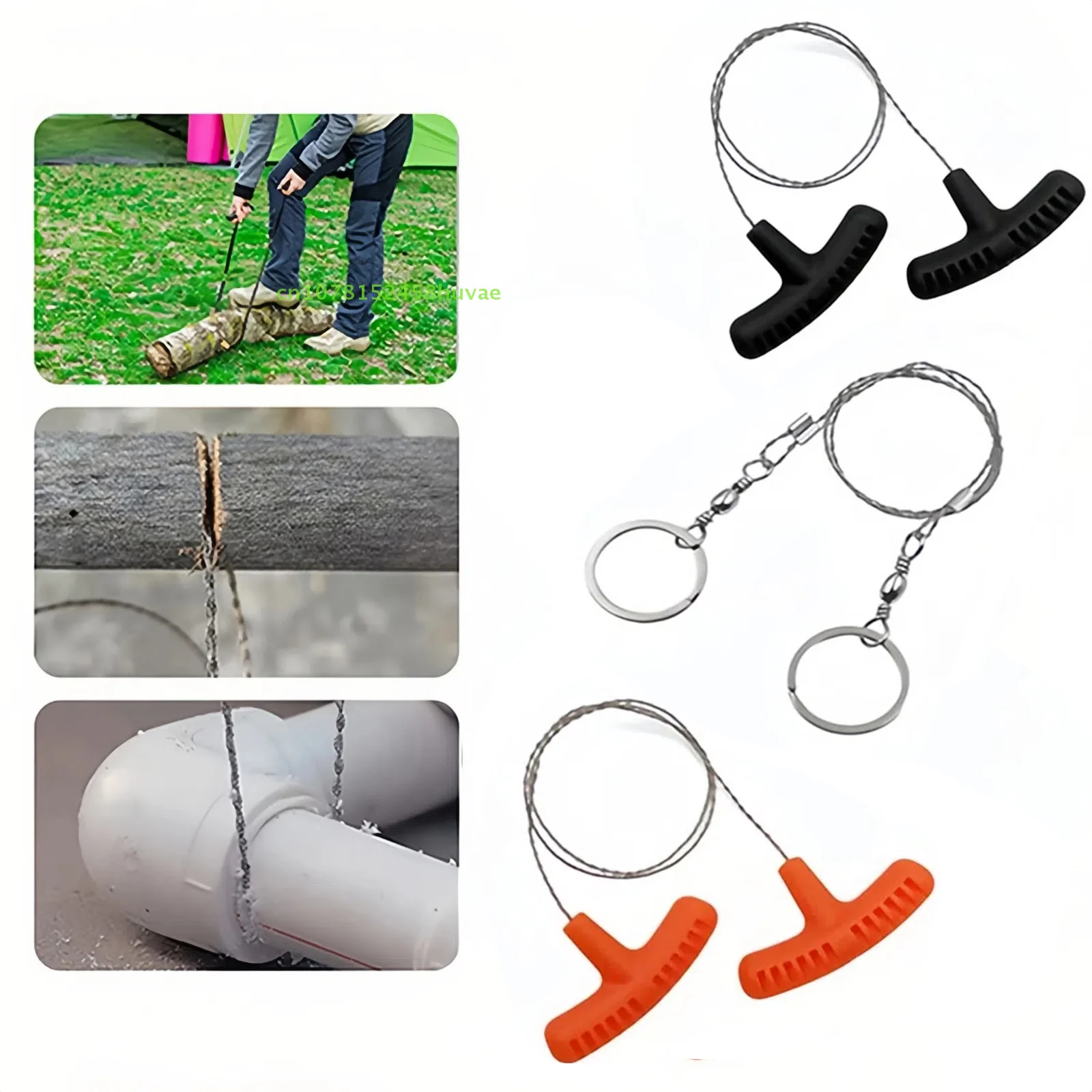 مجموعات أسلاك الفولاذ المعدنية المحمولة في حالات الطوارئ، منشار سلسلة حبل فولاذي يدويًا ﻿ أدوات السفر والتخييم والمشي لمسافات طويلة في الهواء الطلق