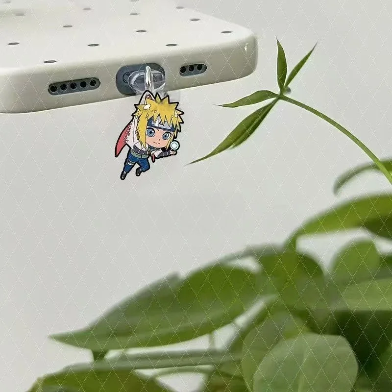 Naruto Cartoon Anime kreativer Staubschutz für Handy-Ladeanschluss Typ-C Schutzabdeckung Acryl-Anhänger niedliche Dekoration – Detail 3