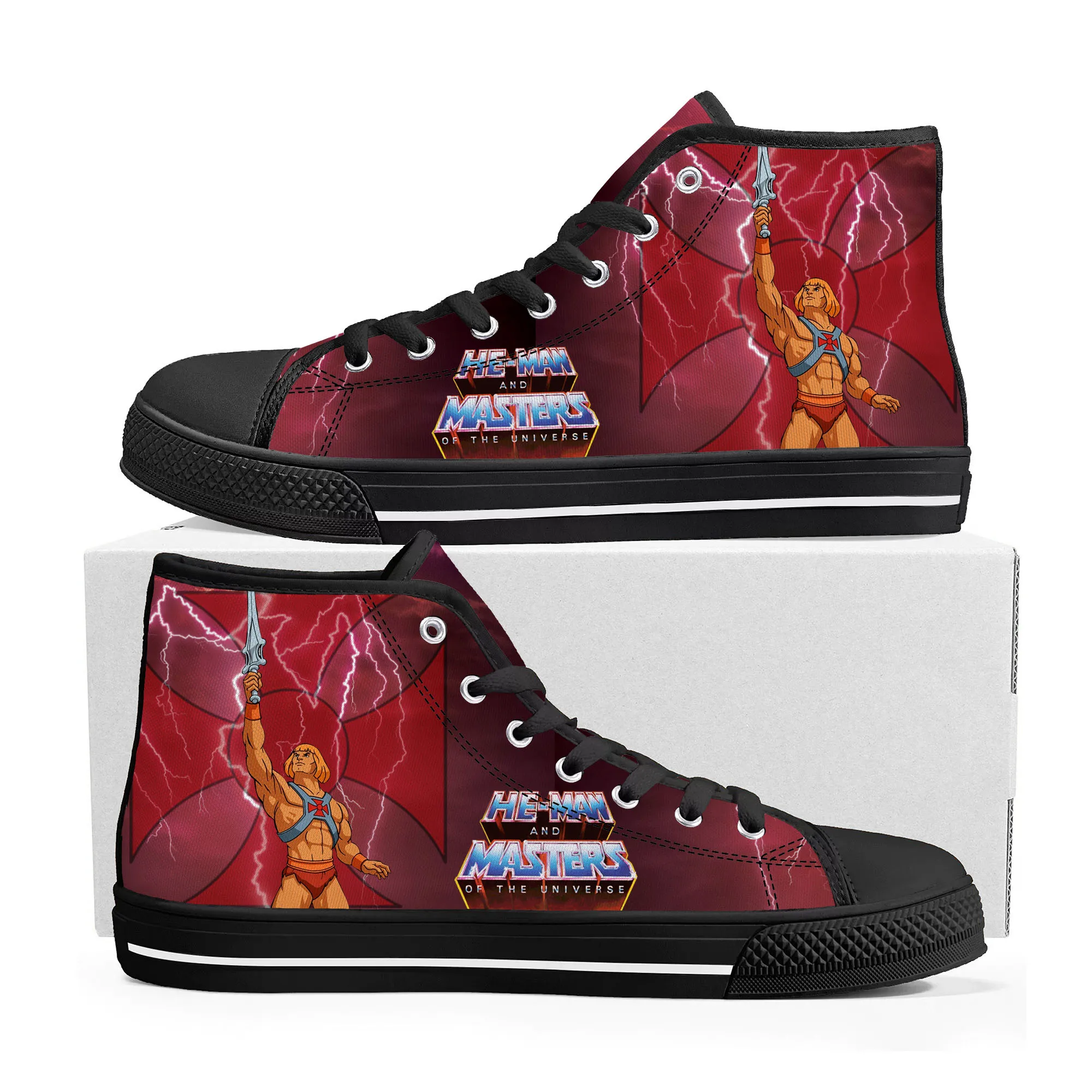 Cartoon He-Man Masters Of The Universe High Top Sneakers Mens Womens Teenager Canvas Sneaker Casual Couple Shoes Custom Shoe