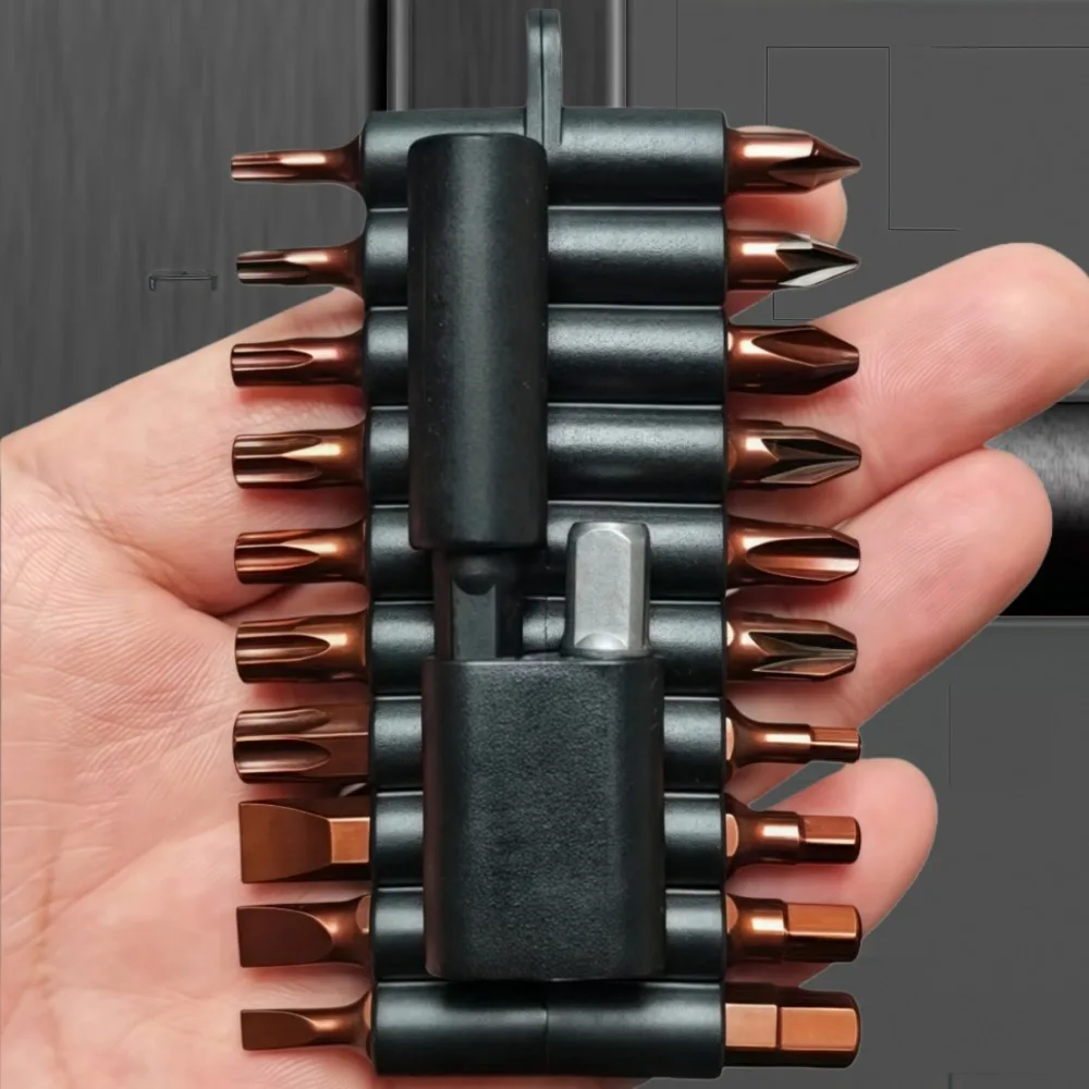 L25mm 22-teiliges Schraubendreher-Bit-Set mit Organizer-Hülse, magnetisches S2-Stahl-Bit-Set, Multi-Treiber-Bits und 1 Stück 60 mm Bithalter – Detail 5