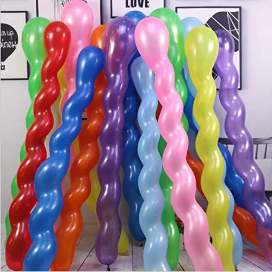 Latex Spiral Balloon 40 InchesMixed Color 100 pcs for 's Birthday Decoration