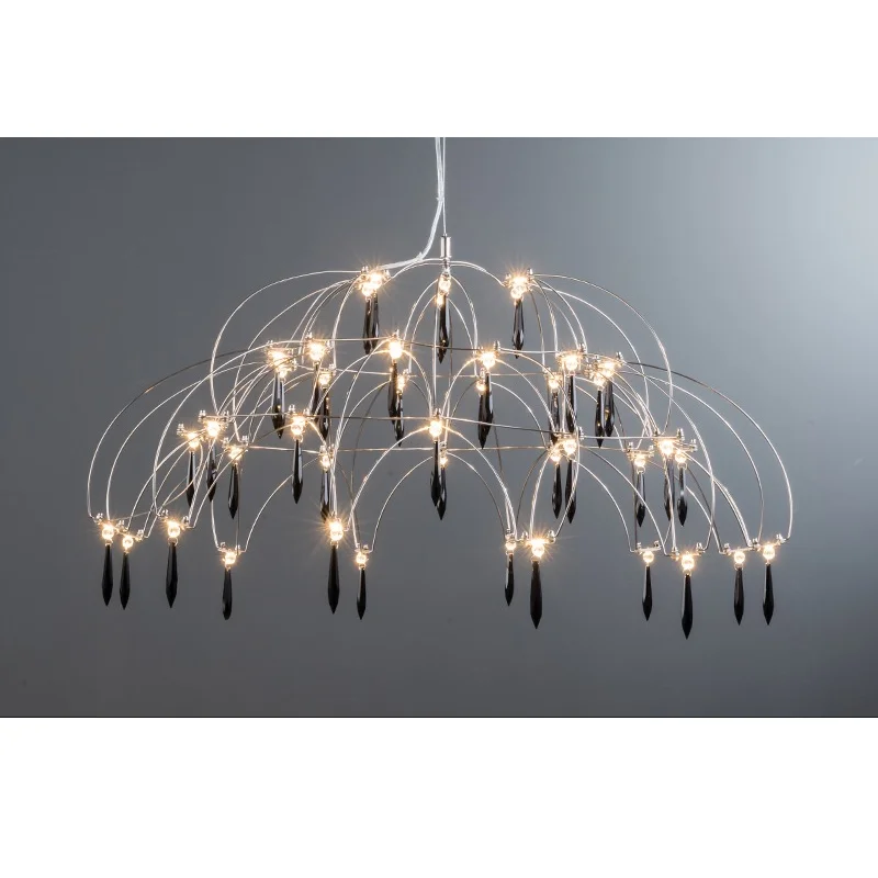 

Living room designer's simple, modern, and high-end master bedroom hanging line lamp, firefly crystal lamp