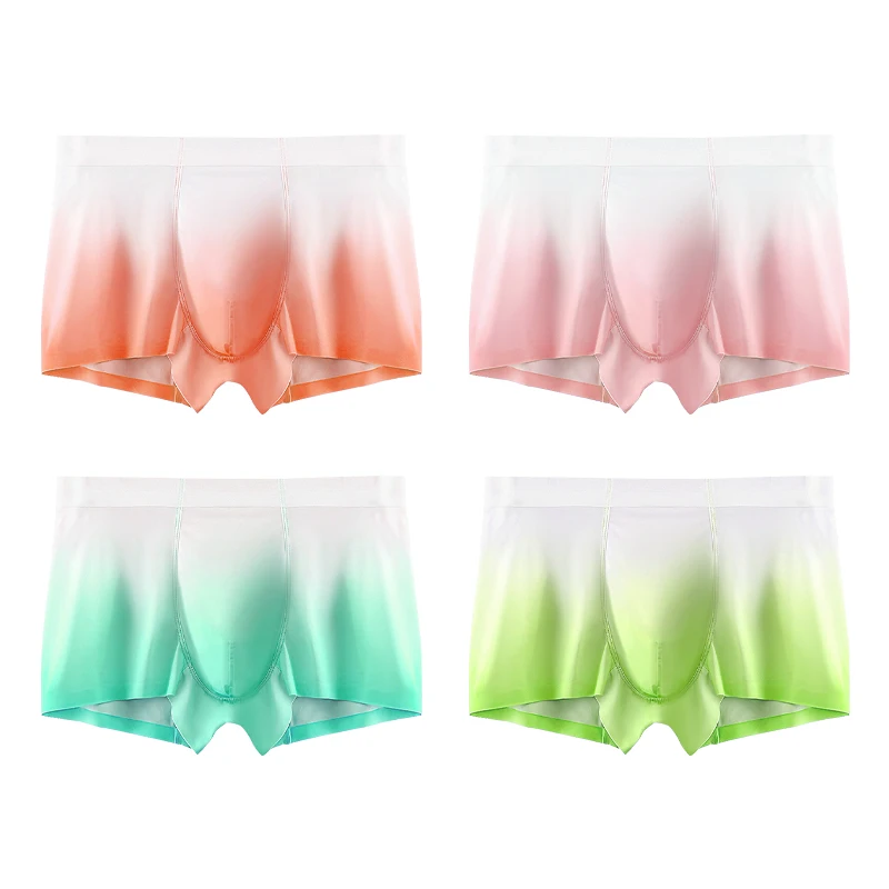 

3PCS Men's ice silk antibacterial underwear, men's summer thin boxer shorts, sexy men's sporty and breathable four-cornered