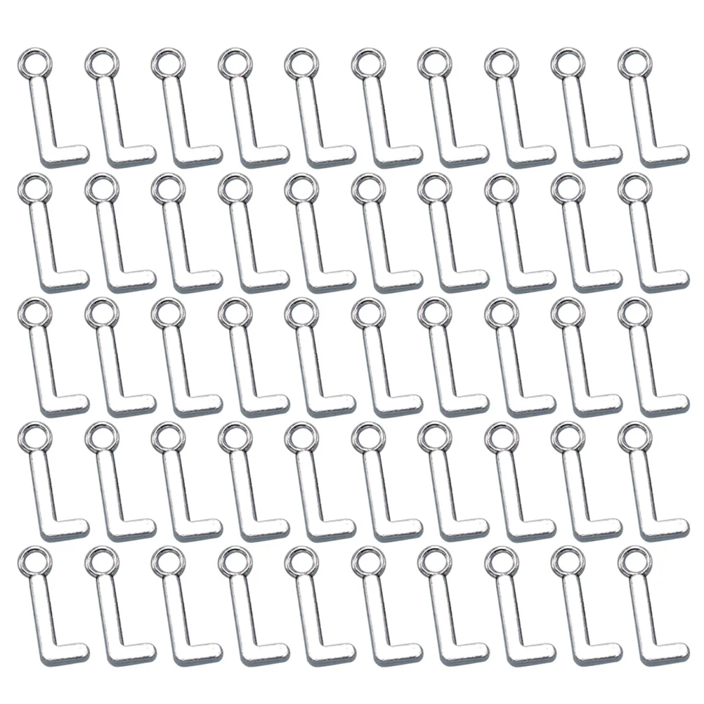 

50pcs English Alphabet L Alloy Charms Diy Jewelry Making Accessories Necklace Bracelet Keychain Dangle Scrapbooking Projects