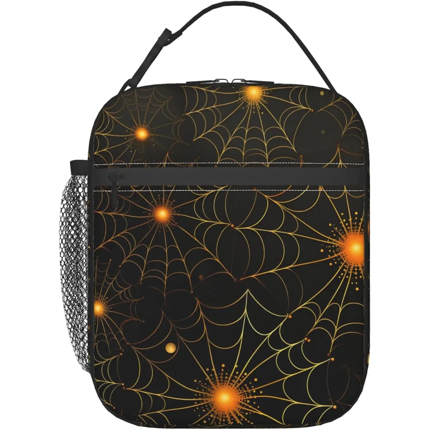 Spider Web Luncha Bag Halloween Cobweb Lunch Box for Women Men Reusable Lunchbox Cooler Thermal Meal