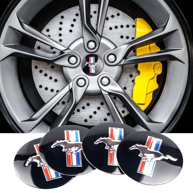 4pc 56mm Car Styling Wheel Center Hub Cap Sticker Auto Decoration Decals For Ford Mustang Shelby Edge Kuga Transit Fiesta Mondeo