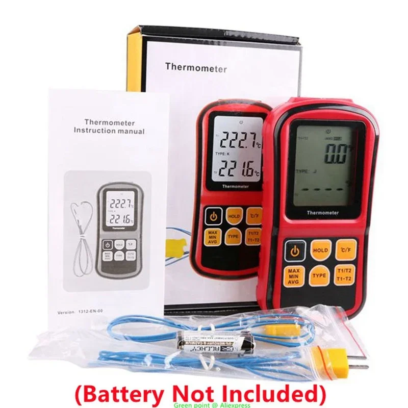 

5x Double Channel Input Thermocouple Thermometer GM1312 Outdoor Digital Temperature Meter Handheld Temperature Controller Sensor