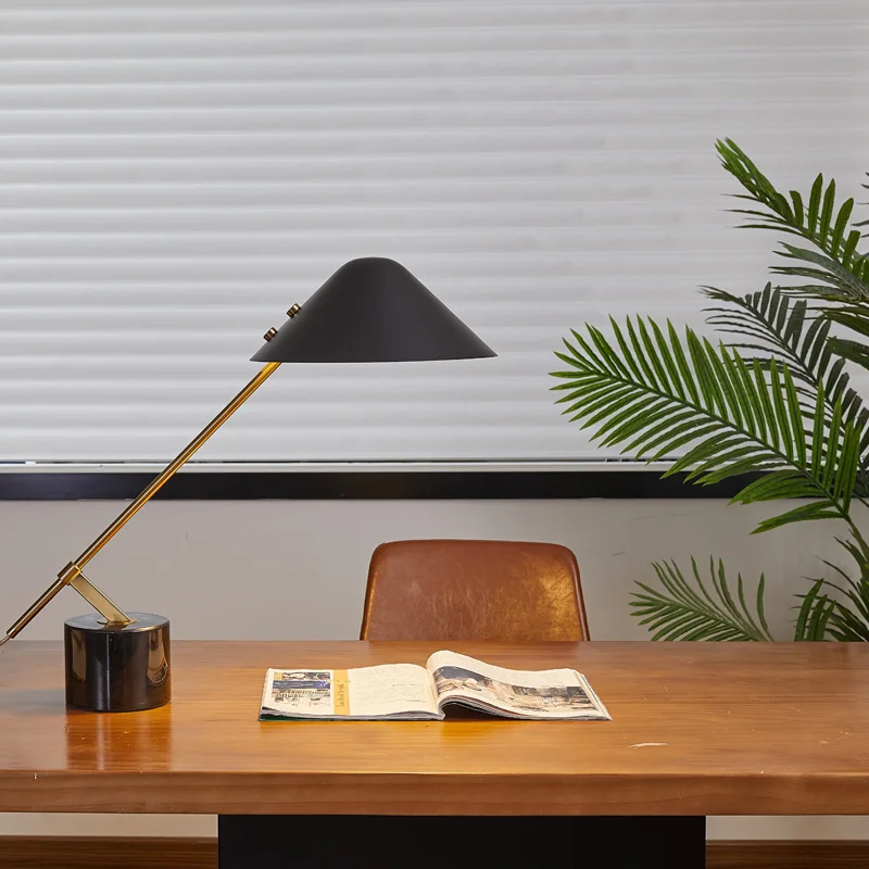 Postmodern Minimalist Designer Marble Base Table Lamp LED E27 Black/White Desk Lights Home Decor Study Reading Office Bedroom