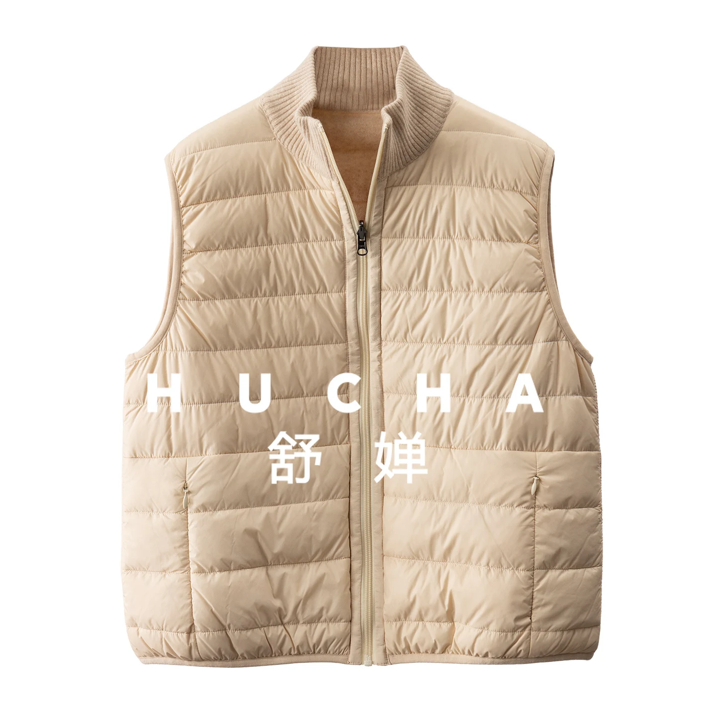 

High luxury double-sided wear machine washable cashmere + 90 goose down jacket vest jacket female 7Y46