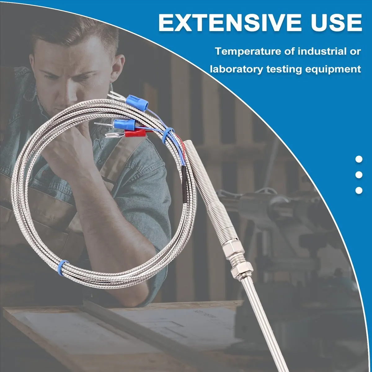【~ New N07R】0-400C PT100 Type 5mm x 50mm Temperature Controller Thermocouple Probe 2 Meters