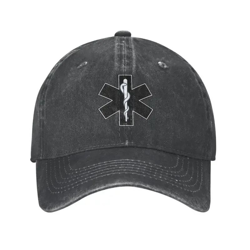 Y2K Classic Cotton Paramedic Star Of Life Baseball Cap Women Men Breathable Emt Emergency Medical Symbol Dad Hat Sports