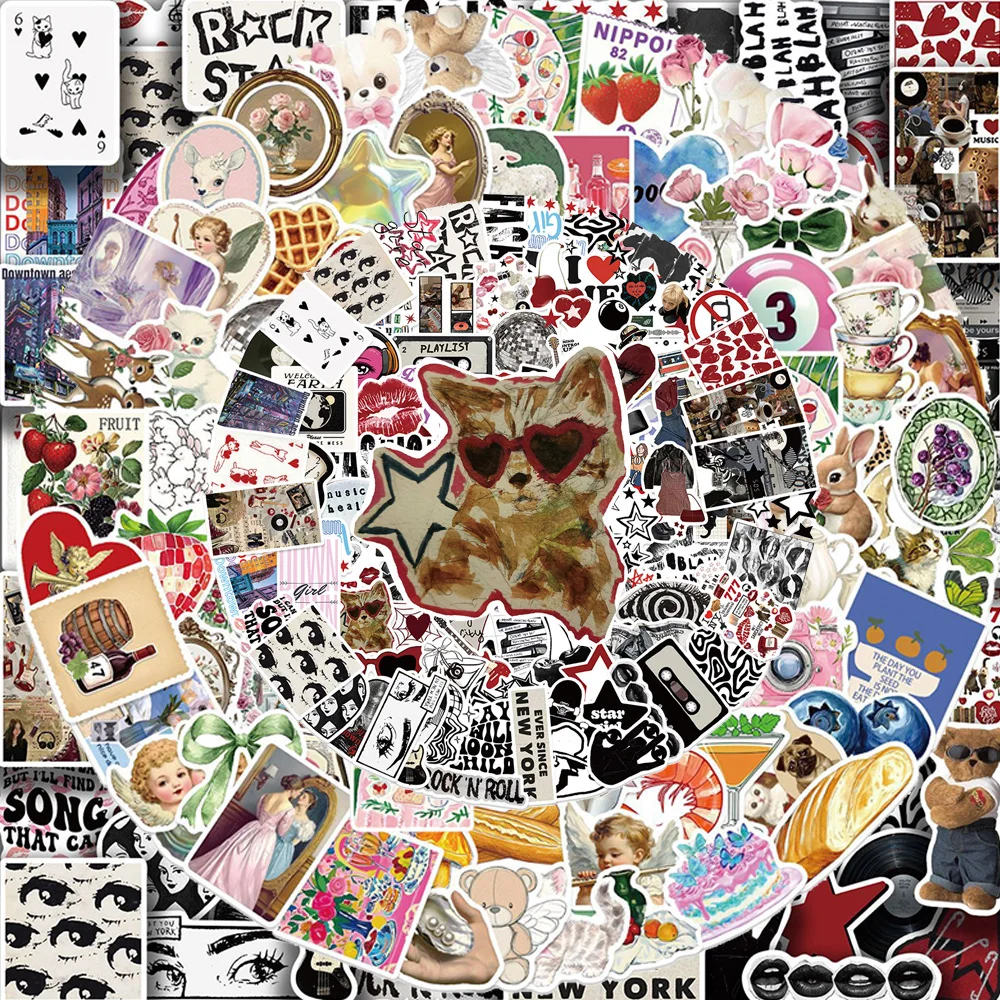 50/100/200 Stück Downtown Y2K Mädchen Aufkleber Ästhetik Cartoon Aufkleber Graffiti Telefon Laptop Wasserdicht Coole Aufkleber Kinderspielzeug
