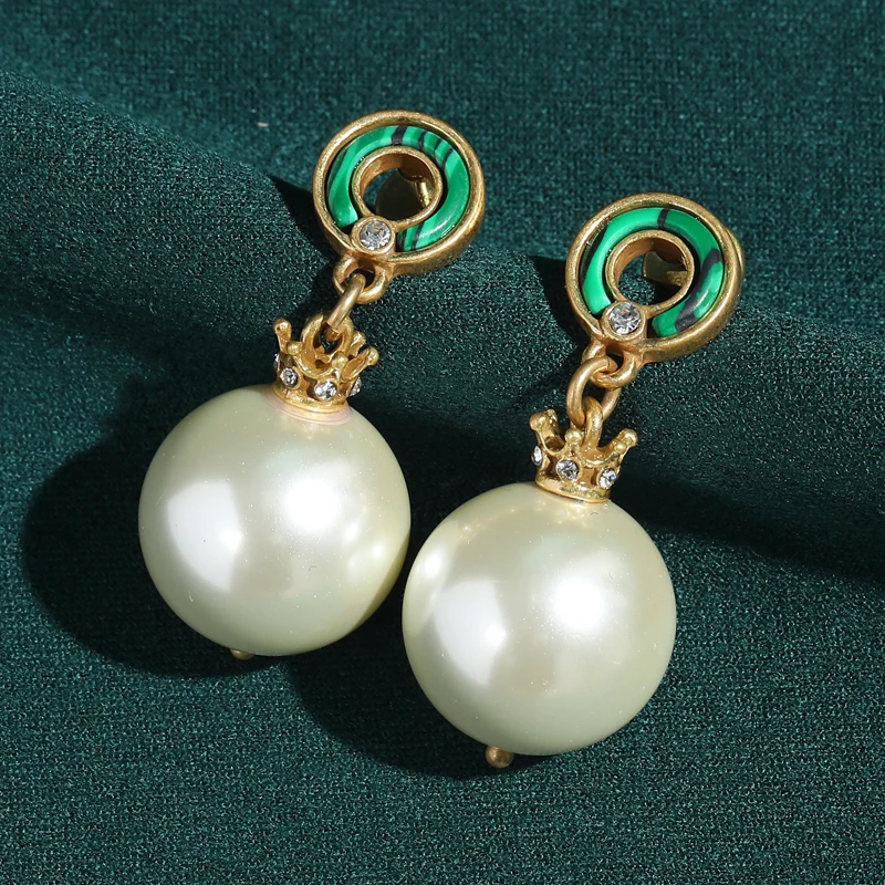 

Vintage Natural Peacock Stone Big Baroque Pearl Drop Earrings Retro Designer Jewelry Accessories 2026 For Ladies Party Art Decos