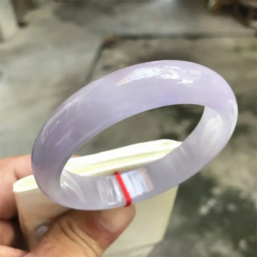 55MM Natural Ice Lavender Jadeite Jade Bracelet Bangle Myanmar Jade Bracelet