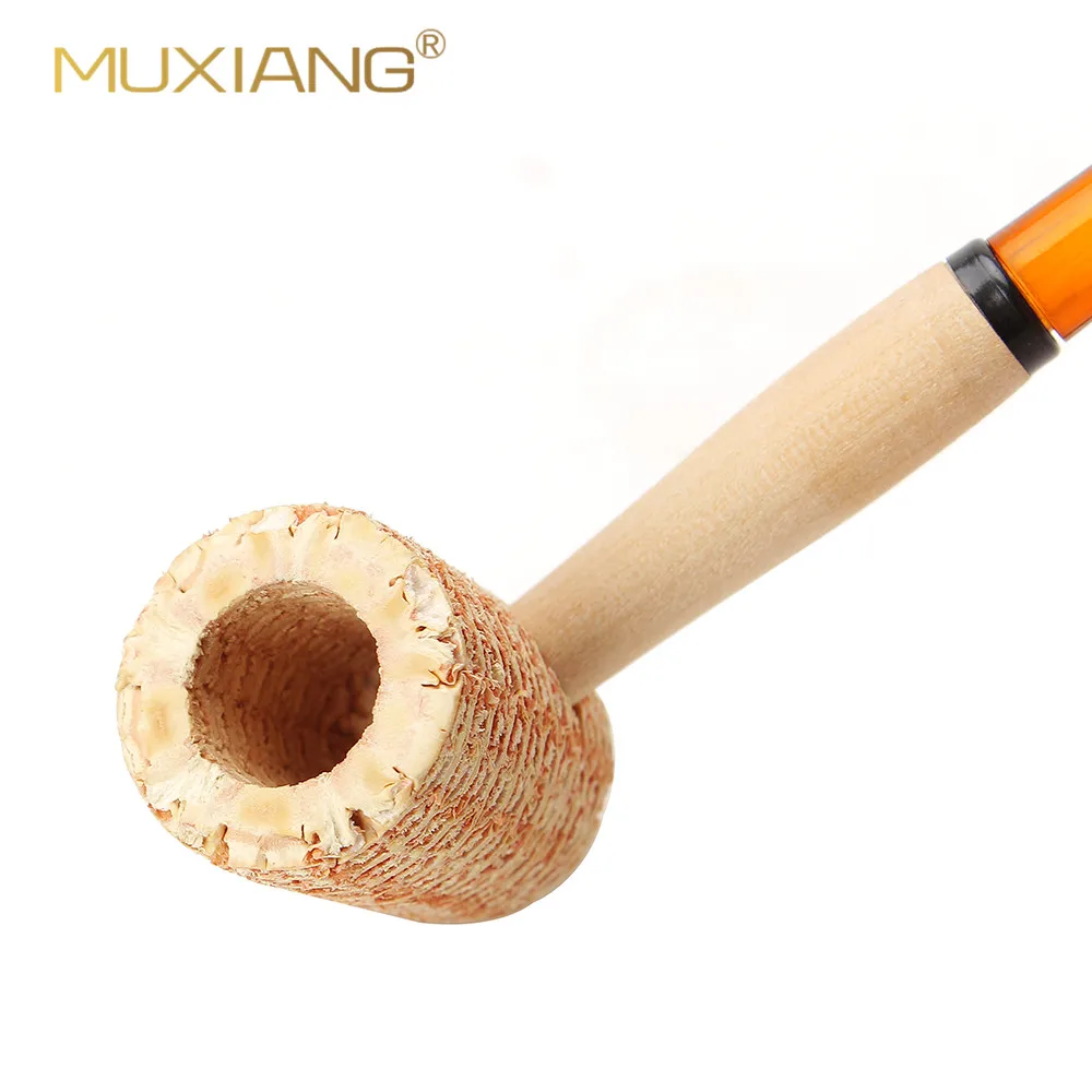 Corncob Pipes  ，Corn Tobacco Pipe ，Straight Cigarette Pipes Practice Smoking Pipe Smoking Cigarette Holder Mouthpiece Accessory