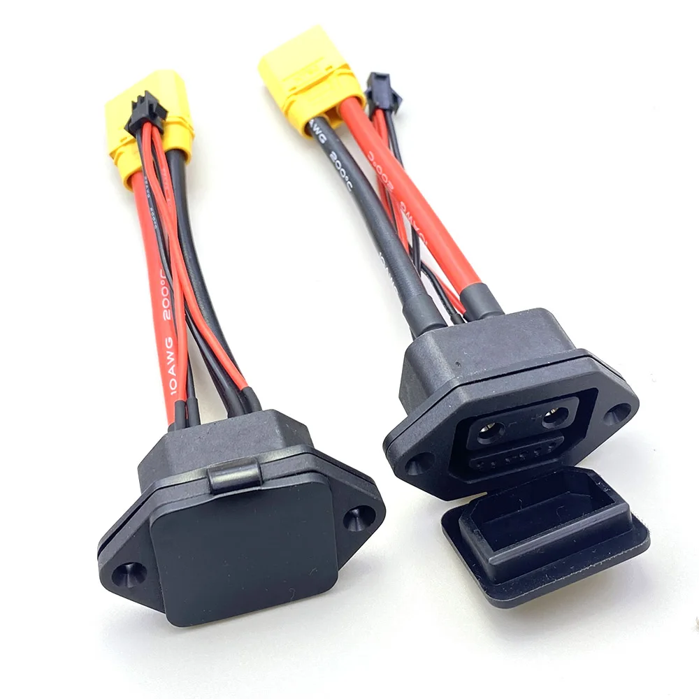 Batería de litio para vehículo eléctrico, 2 + 4/2 + 6 hembra a XT90, conector de carga de cabeza macho, enchufe 45A SM de 2 pines, nueva línea de energía
