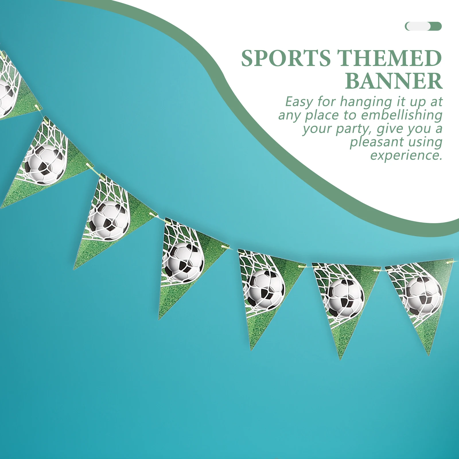 

4pcs Football Party Banner Sports Theme Hanging Decoration Paper Garland Bunting Flags for Wall Decorations Concessions