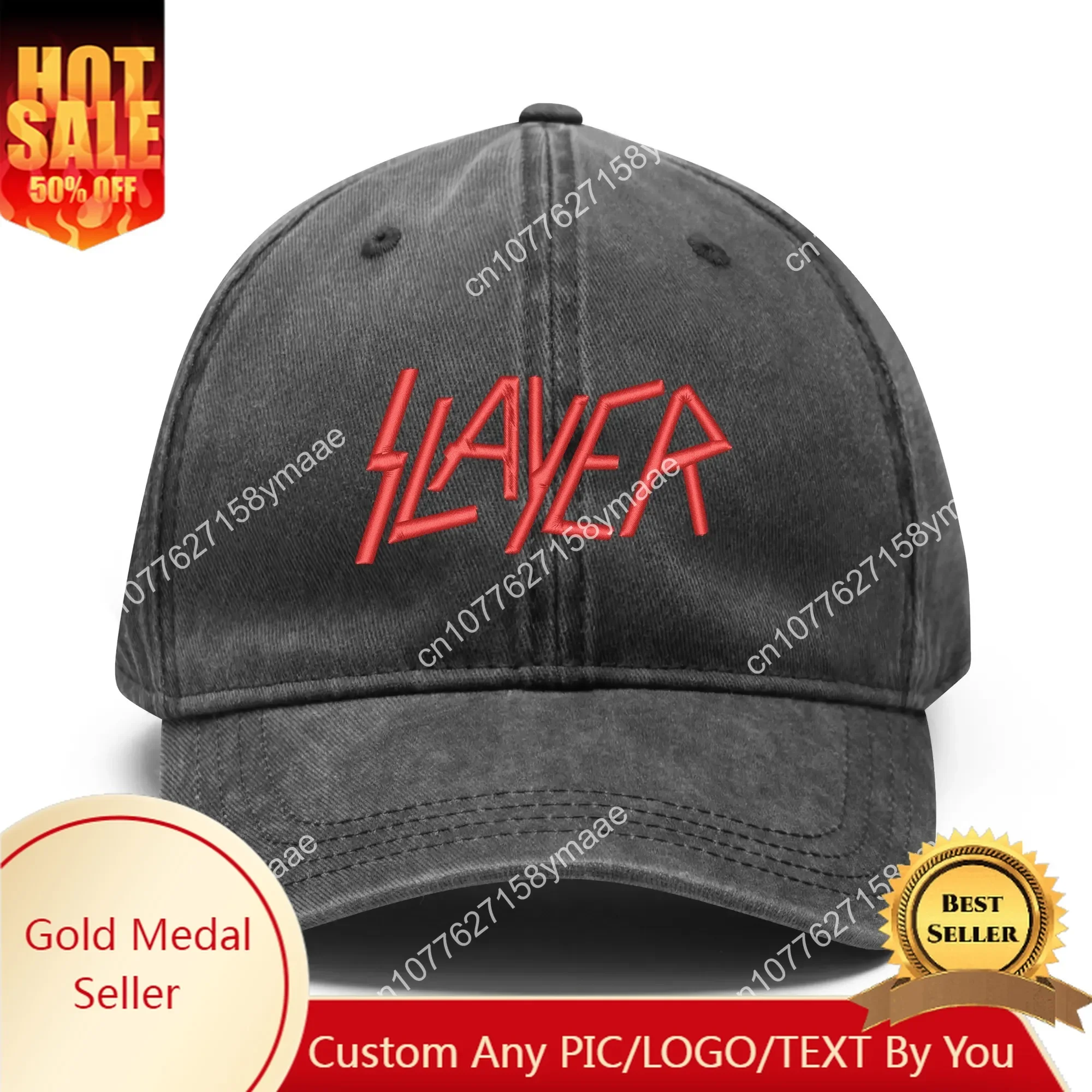 

Slayer Embroidery Hats Mens Womens Sports Baseball Hat Hip Hop Customized Made DIY Caps Personalized Text Cowboy Trucker Cap