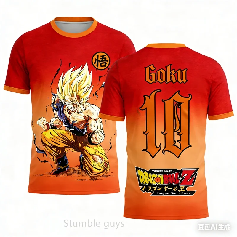 Sommer Dragon Ball T-Shirt Jungen Kleidung Mädchen Kinder Baseball Trikot Damen Super Saiyan 4 Goku Tee