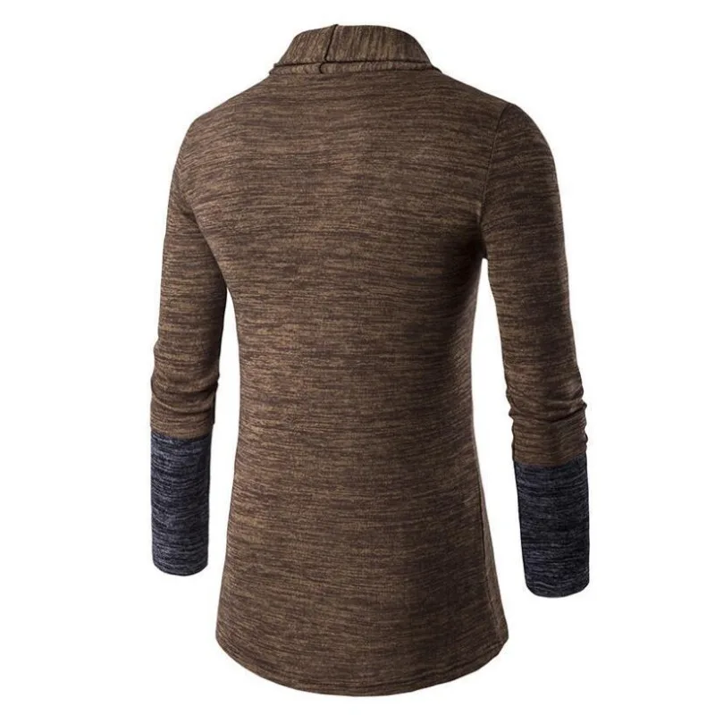 Nuovo maglione da uomo retrò Cardigan da uomo con cuciture a contrasto colore a maniche lunghe Slim-fit maglione giacca Jaqueta Masculina Inverno