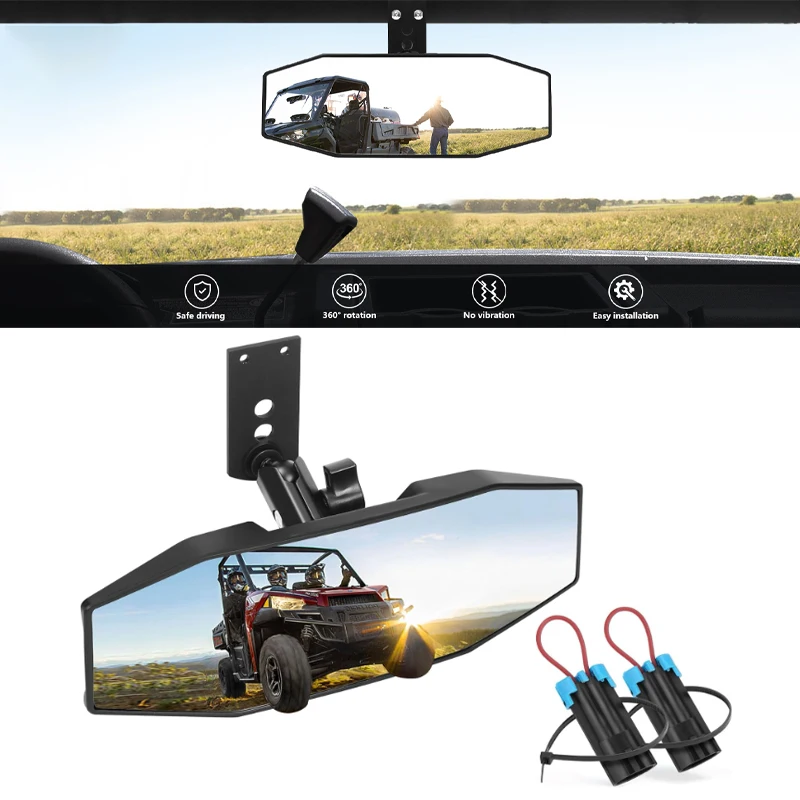 

Factory Drop Down Mounting Tab Fit for Polaris Ranger 500 570 900 XP 1000XP Crew 2017-2023 Adjustable Center Rear View Mirror