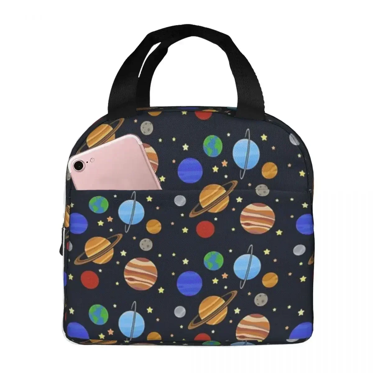 Solar System Insulated Lunch Bags Resuable Picnic Bags Thermal Cooler Lunch Box Lunch Tote for Woman Work Children School