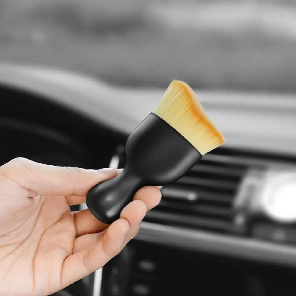 Multifunctional Cleaning Brush with Dust Cover Soft Bristle Nail Art Brush Car Interior Cleaning Tools White Remove Dust Brush
