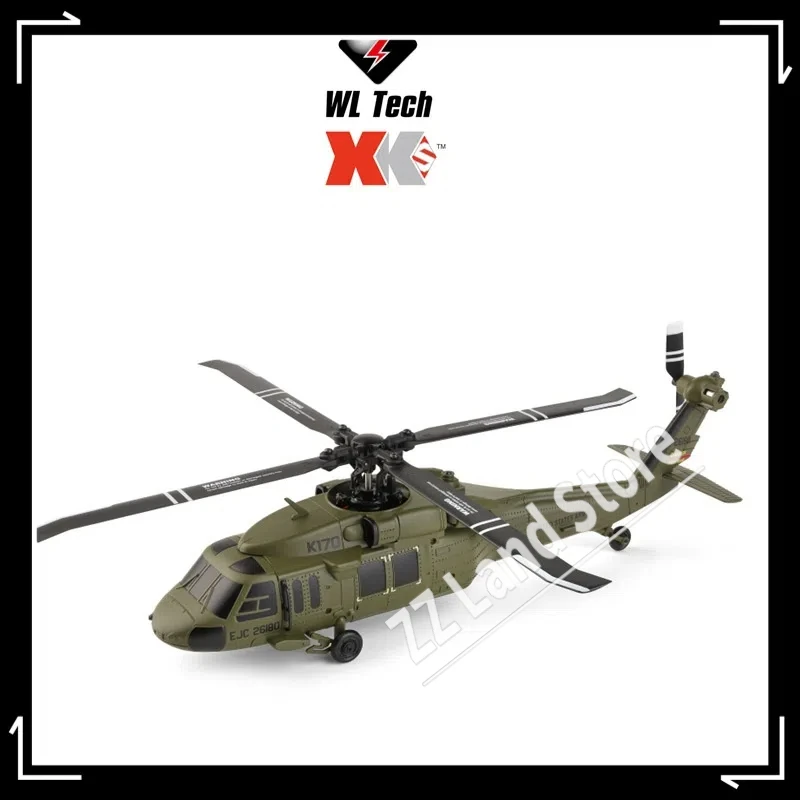 Wltoys K170 Black Hawk Uh-60l Four-Way Four-Blade Brushless Aileron Remote Control Helicopter Model Toy Boy Adult Toy Gift