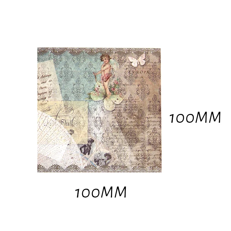 50Pcs Paper Book Flowers Fresh Scrapbook Background 100MM Material Gift Account Wrapping Collage Note Hand Garden