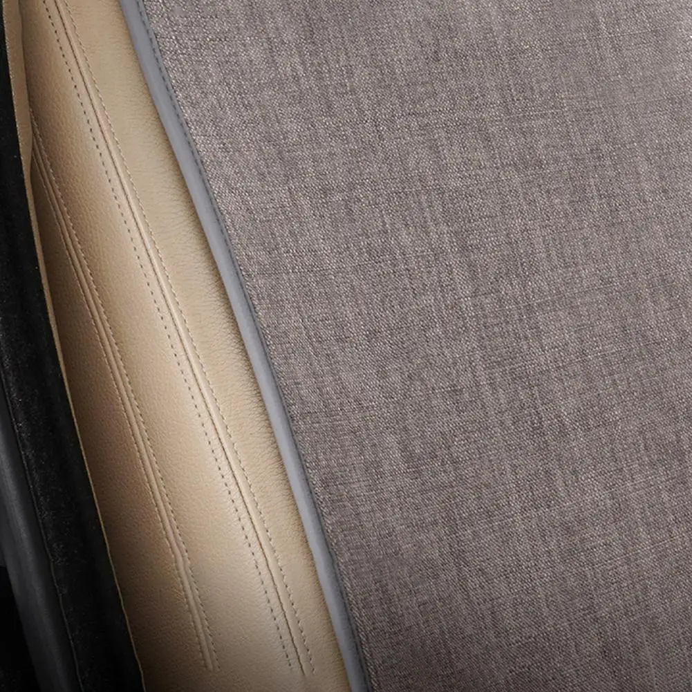 Summer Car Breathable Flax Seat Cover Universal Front Breat Seats Cushions Protector Covers In Cars Chair Accessories - view 4