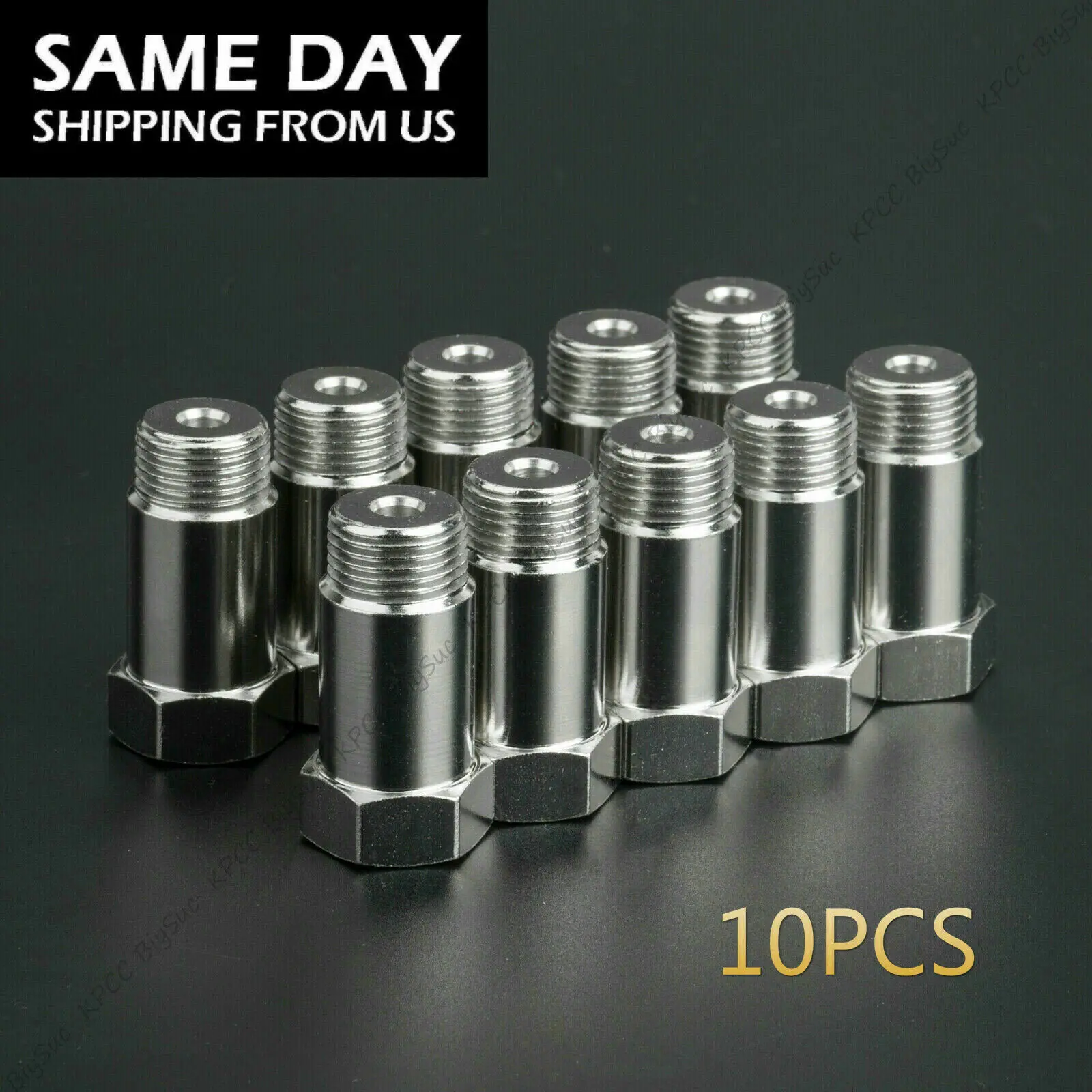 10Pcs Universal M18x1.5 O2 Sensor Spacer Adapter Isolator Extender Lambda O2 Oxygen Sensor Steel and Chromed Extender Spacer