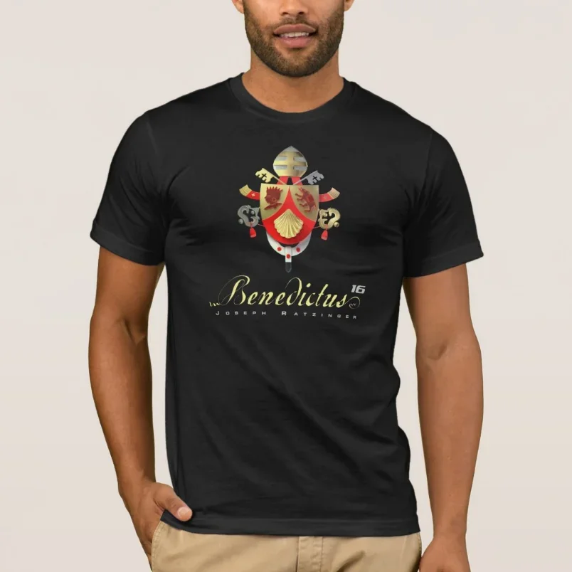 Benedict XVI Coat of Arms T-Shirt 100% Cotton O-Neck Short Sleeve Casual Mens T-shirt Size S-3XL