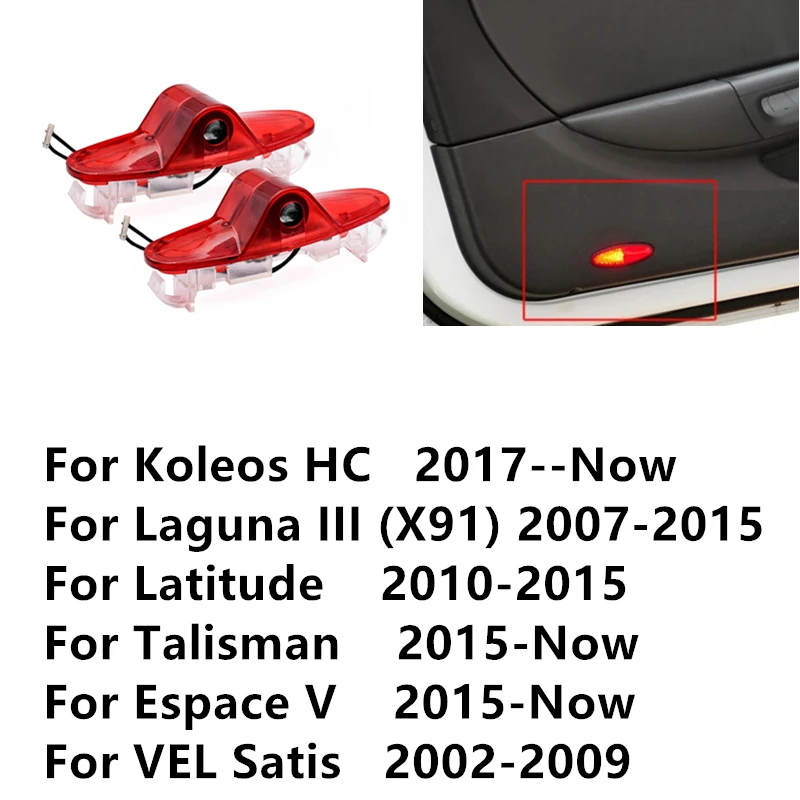 Led Lights Car Door Projector Welcome Lamp Accessories For Renault Koleos 2017+UP Laguna Espace 4 5 Vel Satis Latitude Talisman