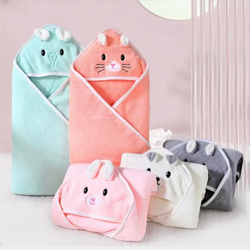 

Cartoon Animal Baby Hooded Bath Towel Soft Toddler Bathrobe Newborn Sleeping Swaddle Wrap