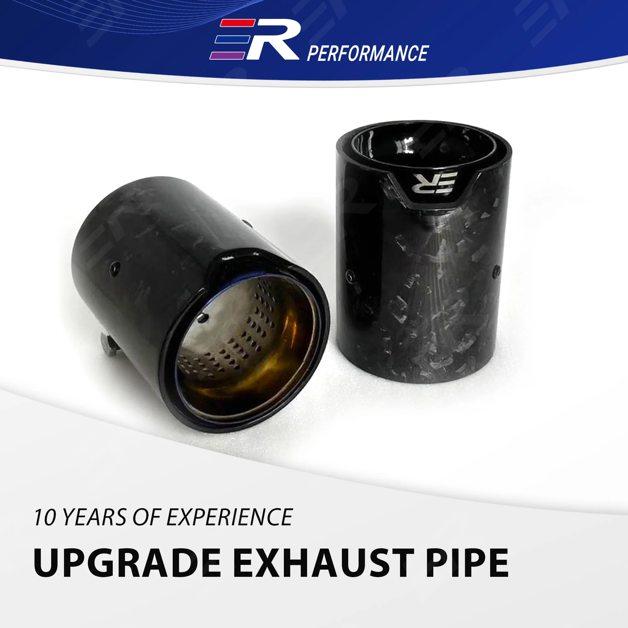 

1PCS ER car accessories Forged Carbon Fiber Exhaust Tips Real car decorate for BMW Muffler Universal Tail Tips modification