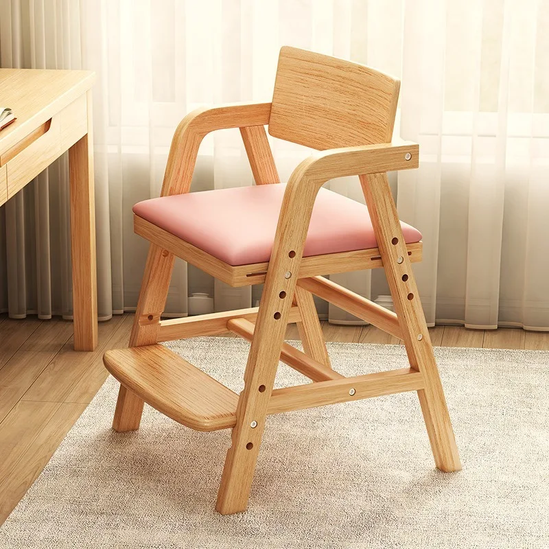 Height-Adjustable Backrest Solid Wood Dining Chair, Multi-Stop Reclining Seat, Ergonomic Kitchen Chair for Home, Space-Saving