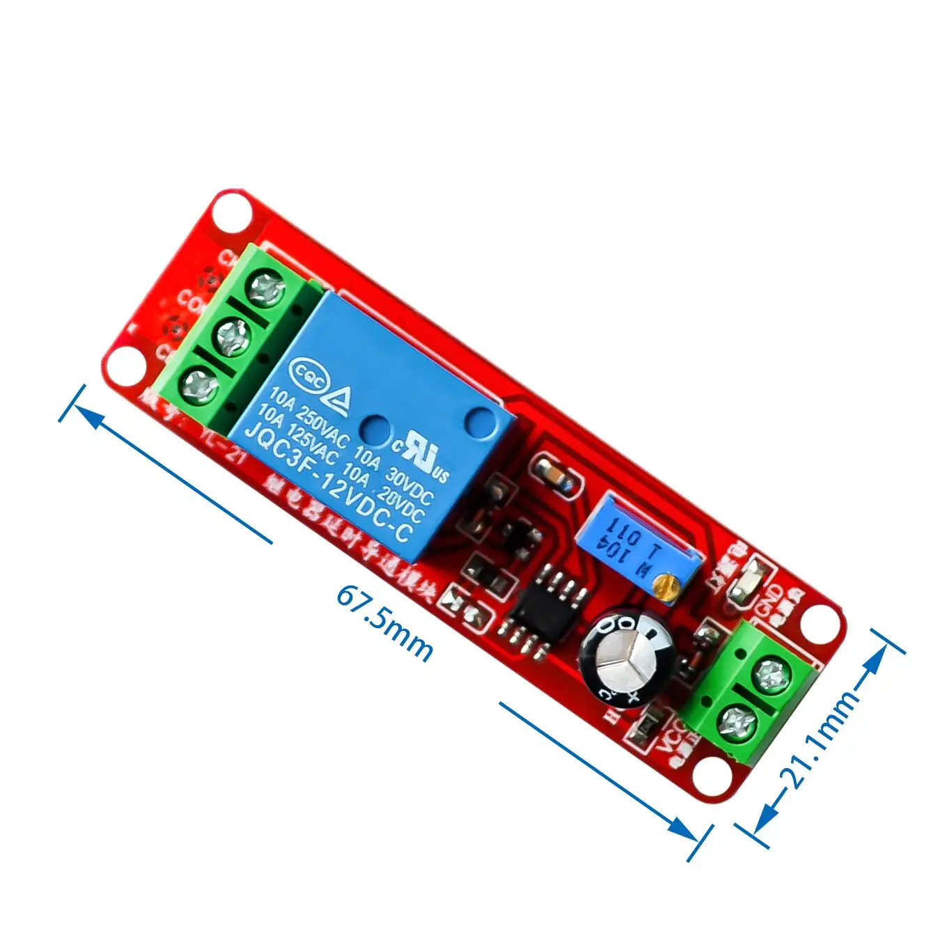 NE555 Timer Switch Adjustable Module Time delay relay Module DC 12V Delay relay shield 0~10S