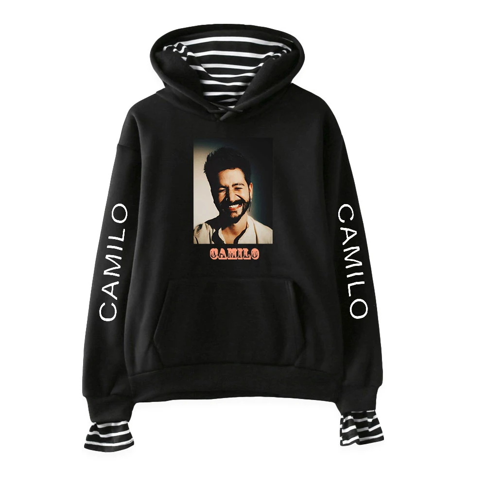 Camilo Echeverry Hoodie Fake Two Piece Women Pullover Long Sleeve Sweatshirt Harajuku Streetwear Pop Singer Fashion Clothes