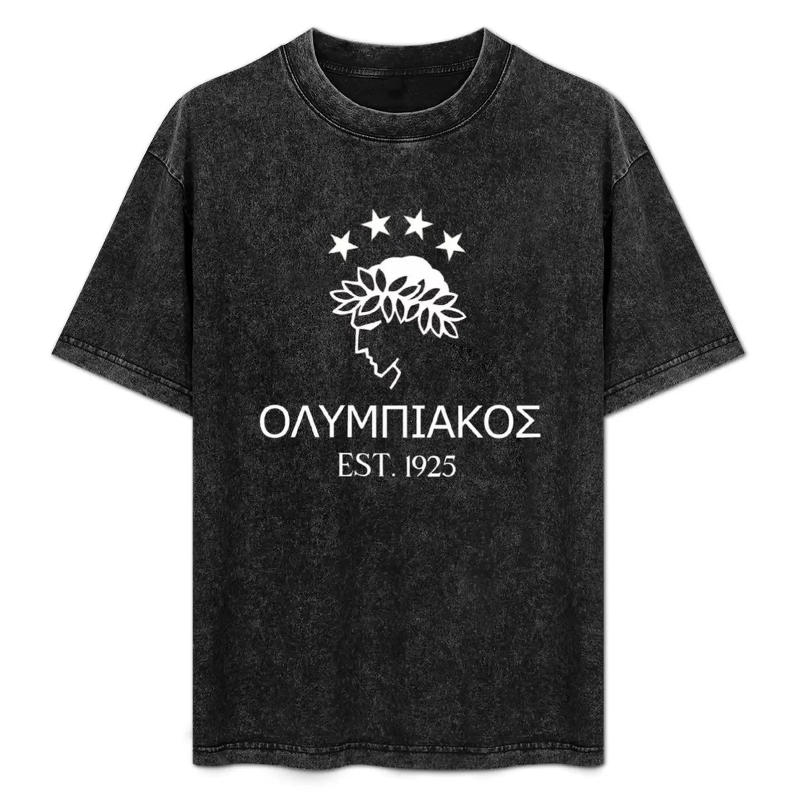 

Olympiakos greek white T-Shirt Big Size Simple T-Shirt