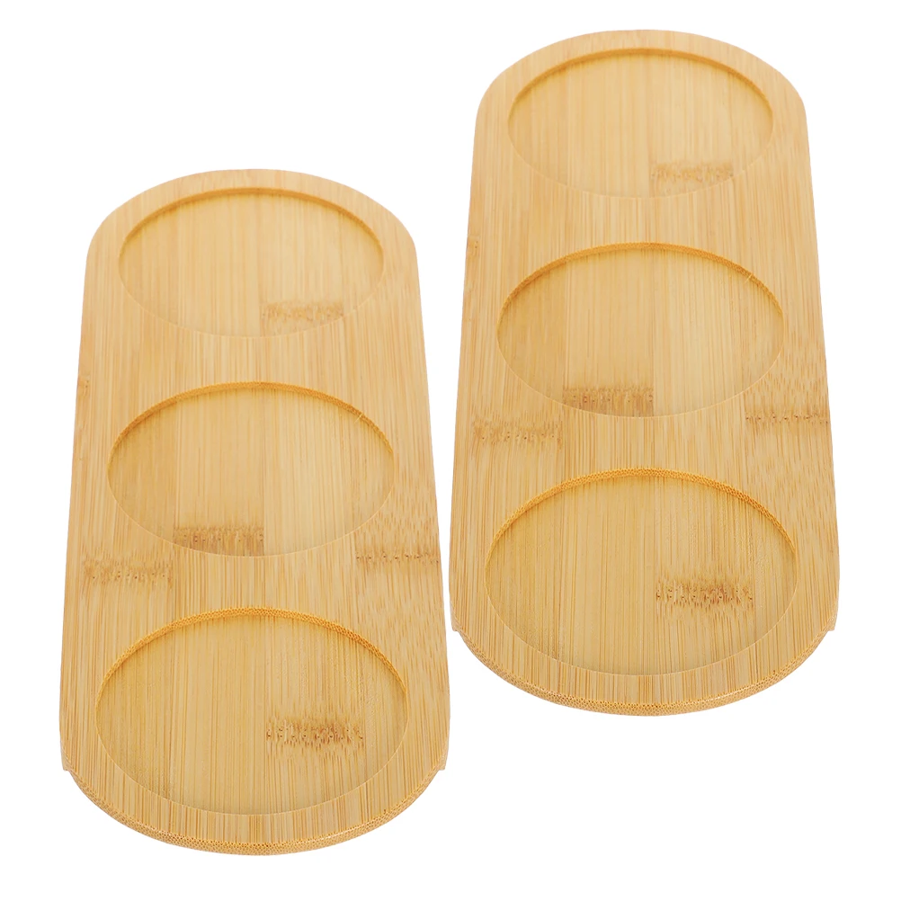 2 pçs de bambu para copos resistentes ao calor esteiras almofada de vidro redonda esteiras de copo resistente ao calor porta-copos de bebida proteção de mesa em massa