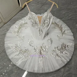 High Quality Custom Size 7 Layers Kids Girls Women Adult Ballet Dance Performance Wear Velvet White Swan Lake Tutu Costumes