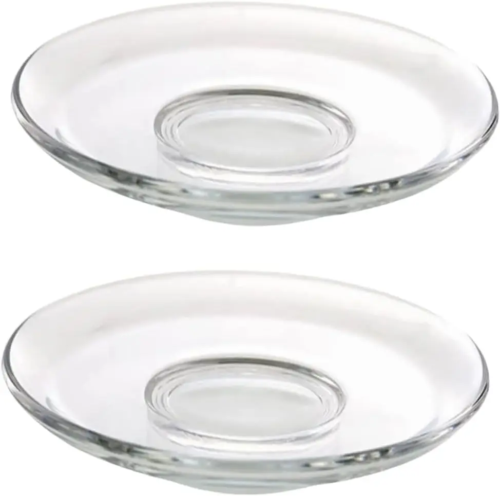 

4pcs Glass Saucer Warmer Cake Decorating Desktop Stand Tea Cup Plate Clear Glass Plates Saucers Glass Mug Saucers Clear Glass Pl