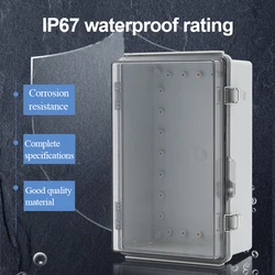 IP67 Waterproof Transparent Cover Enclosure Juction Box ABS Plastic Outdoor  power distribution box Electronic Instrument Case