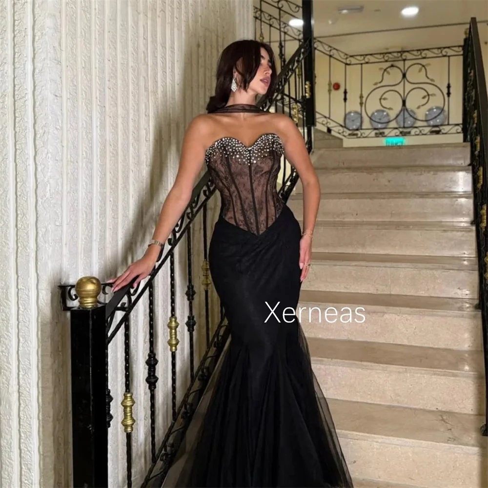 Customized Sparkle Net Pleat Sequined Pattern Mermaid Sweetheart Long Dresses Bespoke Occasion Intricate Chinese Style