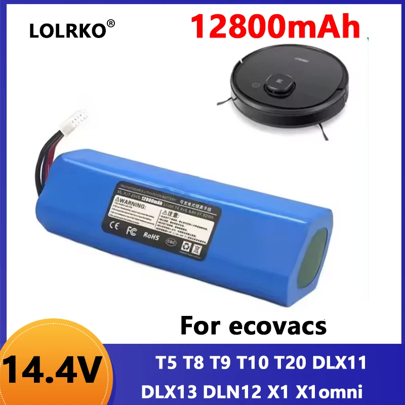 12800mAh Battery Replacement For ecovacs T5 T8 T9 T10 T20 DLX11 DLX13 DLN12 X1 X1omni X1 Deebot Ozmo Sweeping robot battery