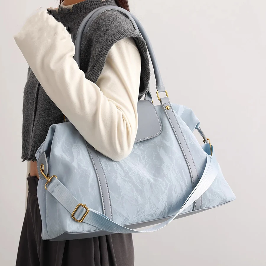 Faltbare Reisetasche, leichte Reisetasche für Damen, Tragetasche, Handgepäcktasche, Weekender-Übernachtungstasche, Umstandsaufbewahrung